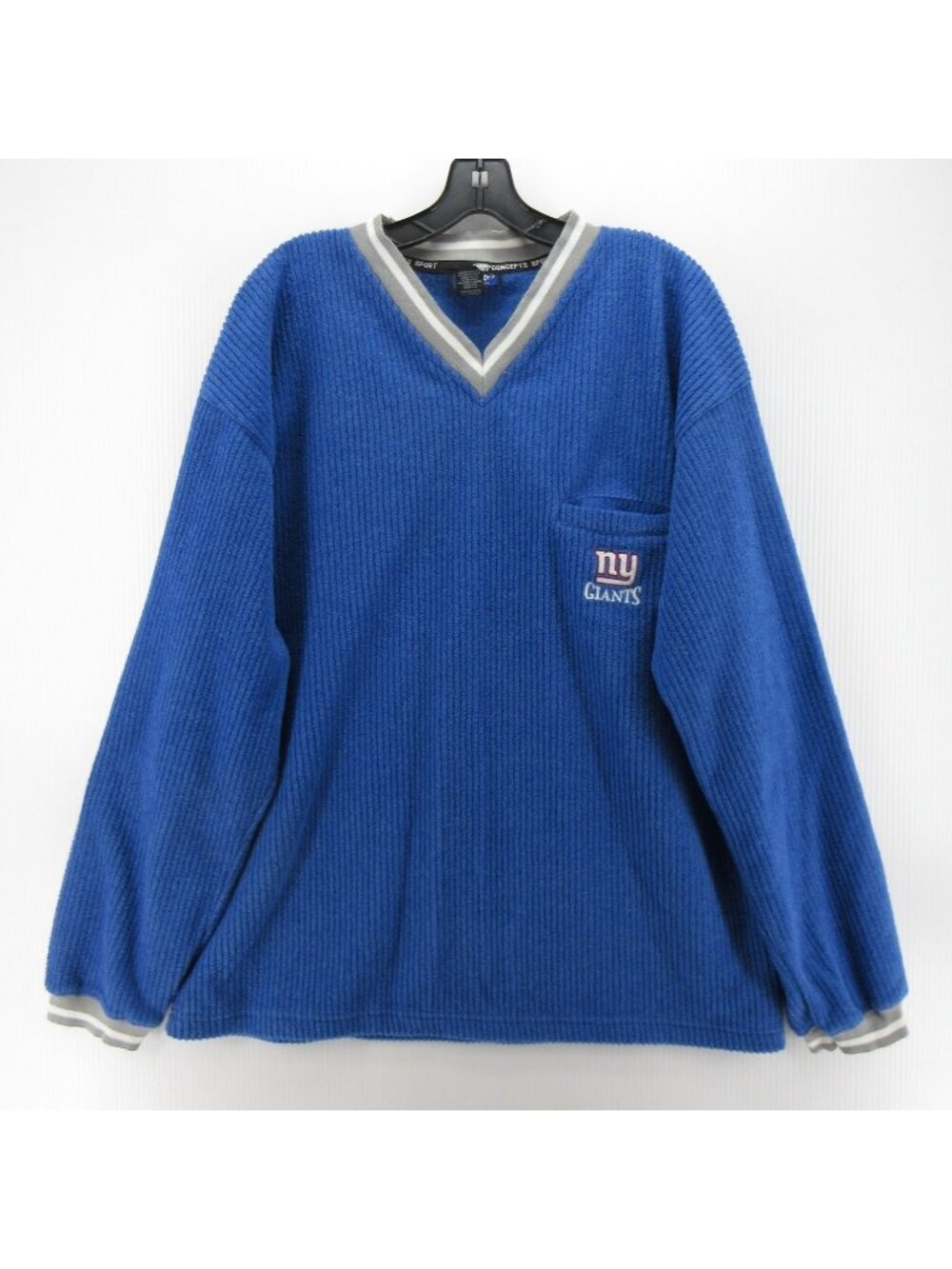 VINTAGE New York Giants Sweater Large Concepts Sport Terry Cloth NFL